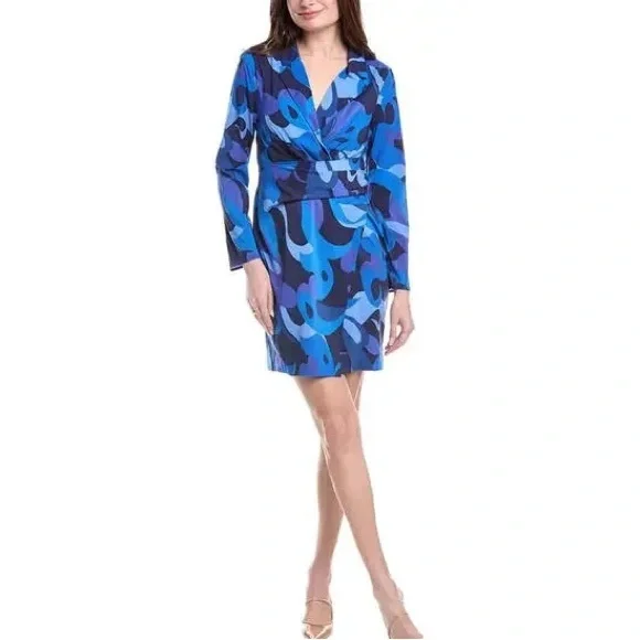 donna morgan blue dress Donna Morgan DT031M - Short Stretch Crepe (97% Polyester, 3% Spandex) Sheath Dress main image 1